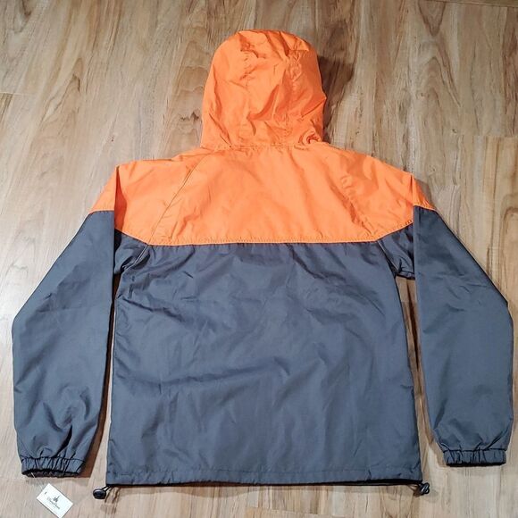 🔹️NWT Disneyland 1955 Orange & Gray Lightweight Hooded Windbreaker Small - Picture 2 of 12